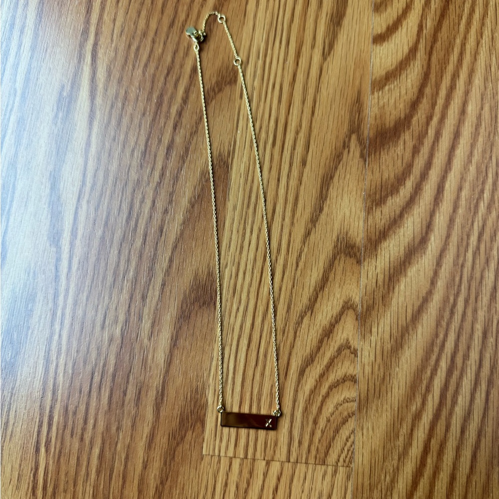 BaubleBar Gold “X” Initial Necklace